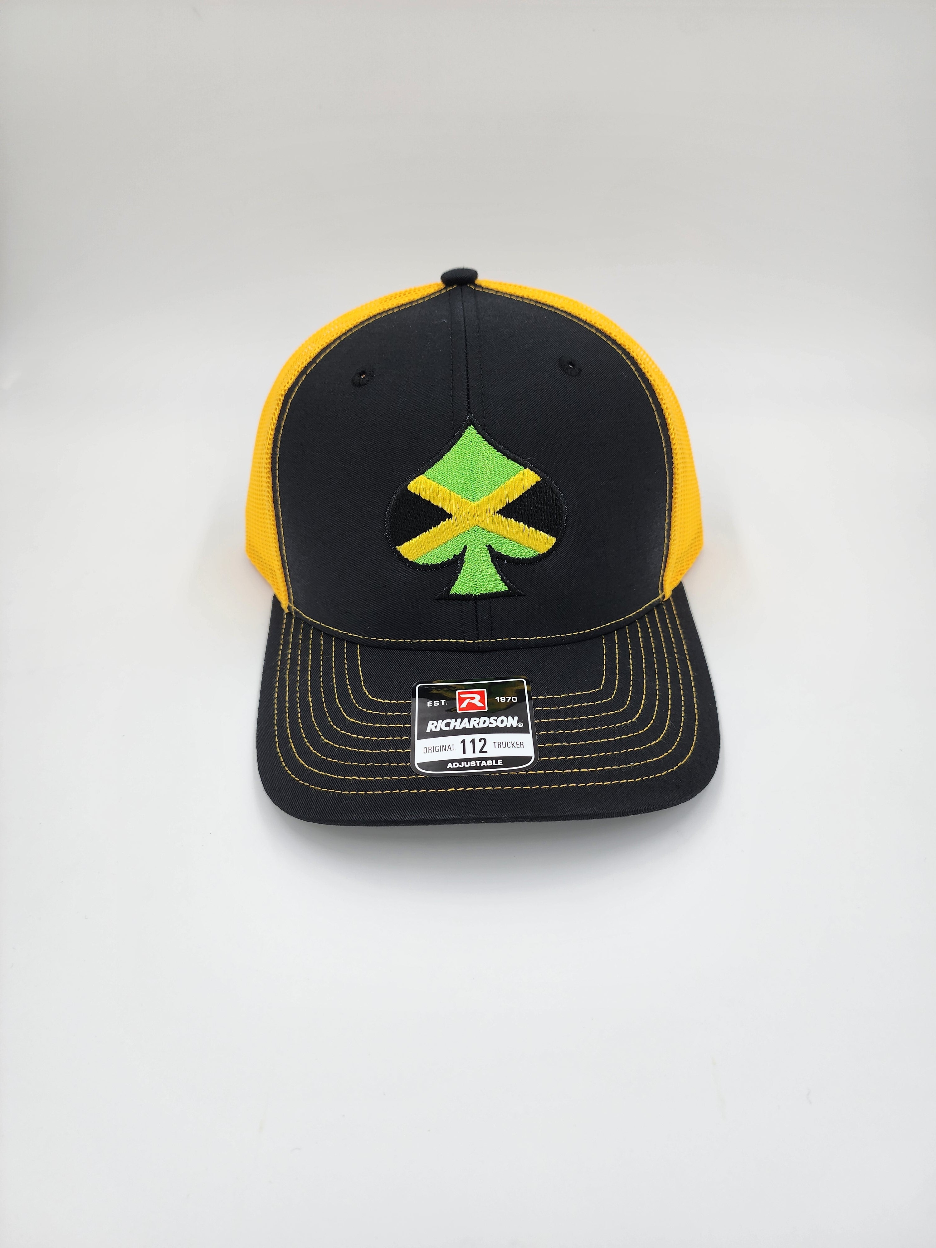 Black/Yellow Jamaican Ace of Spades Classic Trucker Hat
