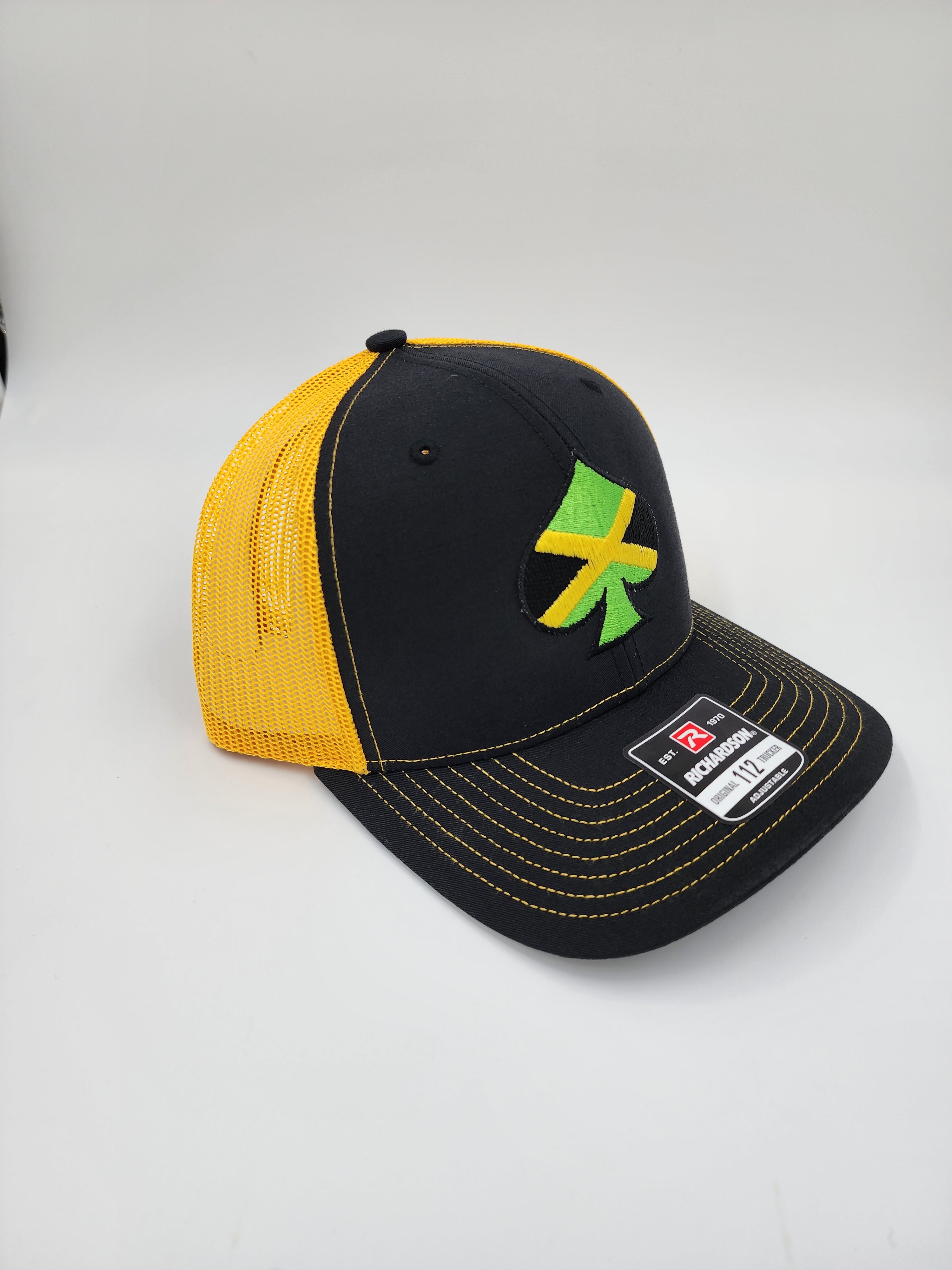 Black/Yellow Jamaican Ace of Spades Classic Trucker Hat