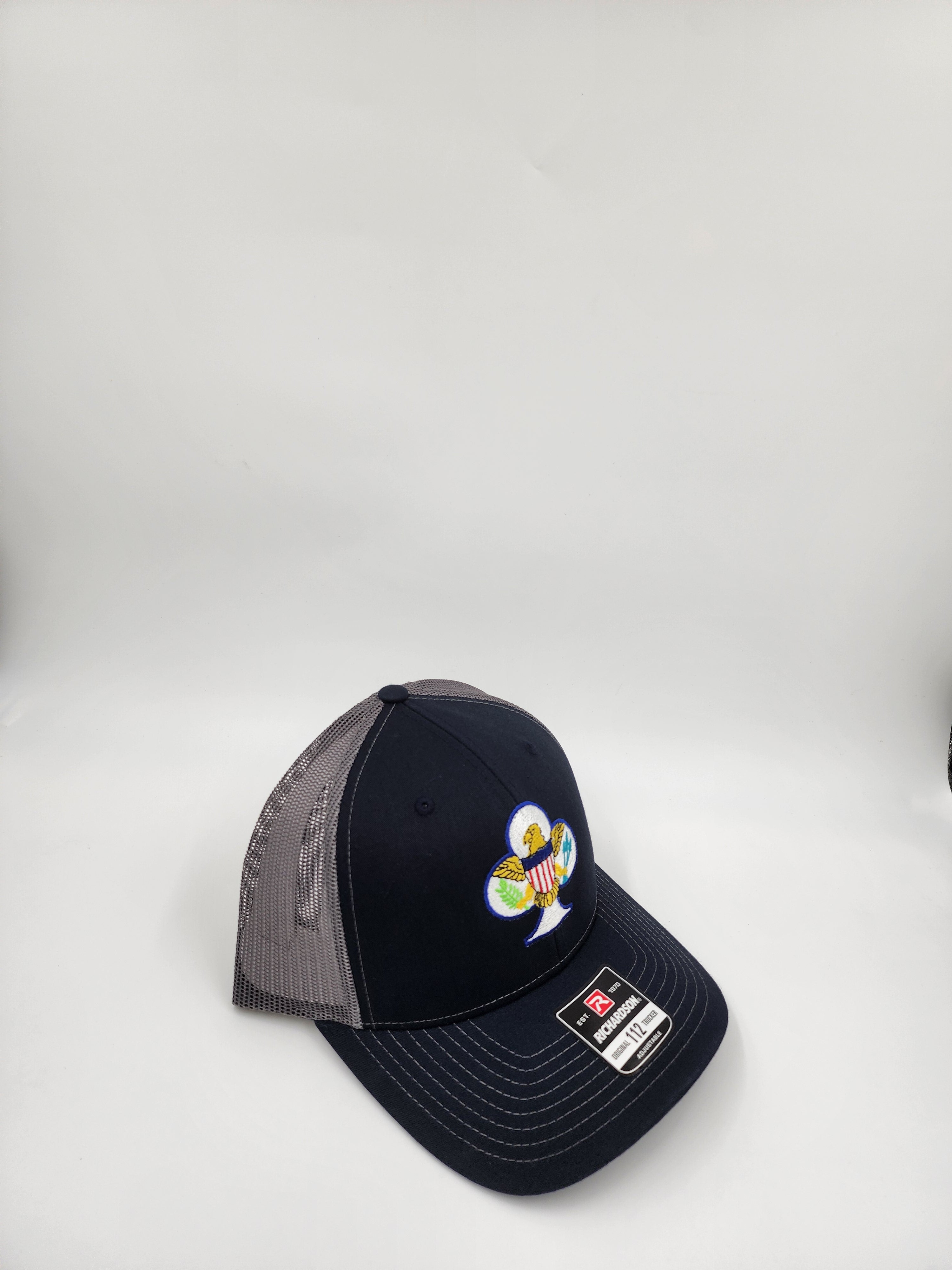 Navy Blue/Grey Ace of Clubs ♣ U.S. Virgin Islands Trucker Hat – Richardson 112