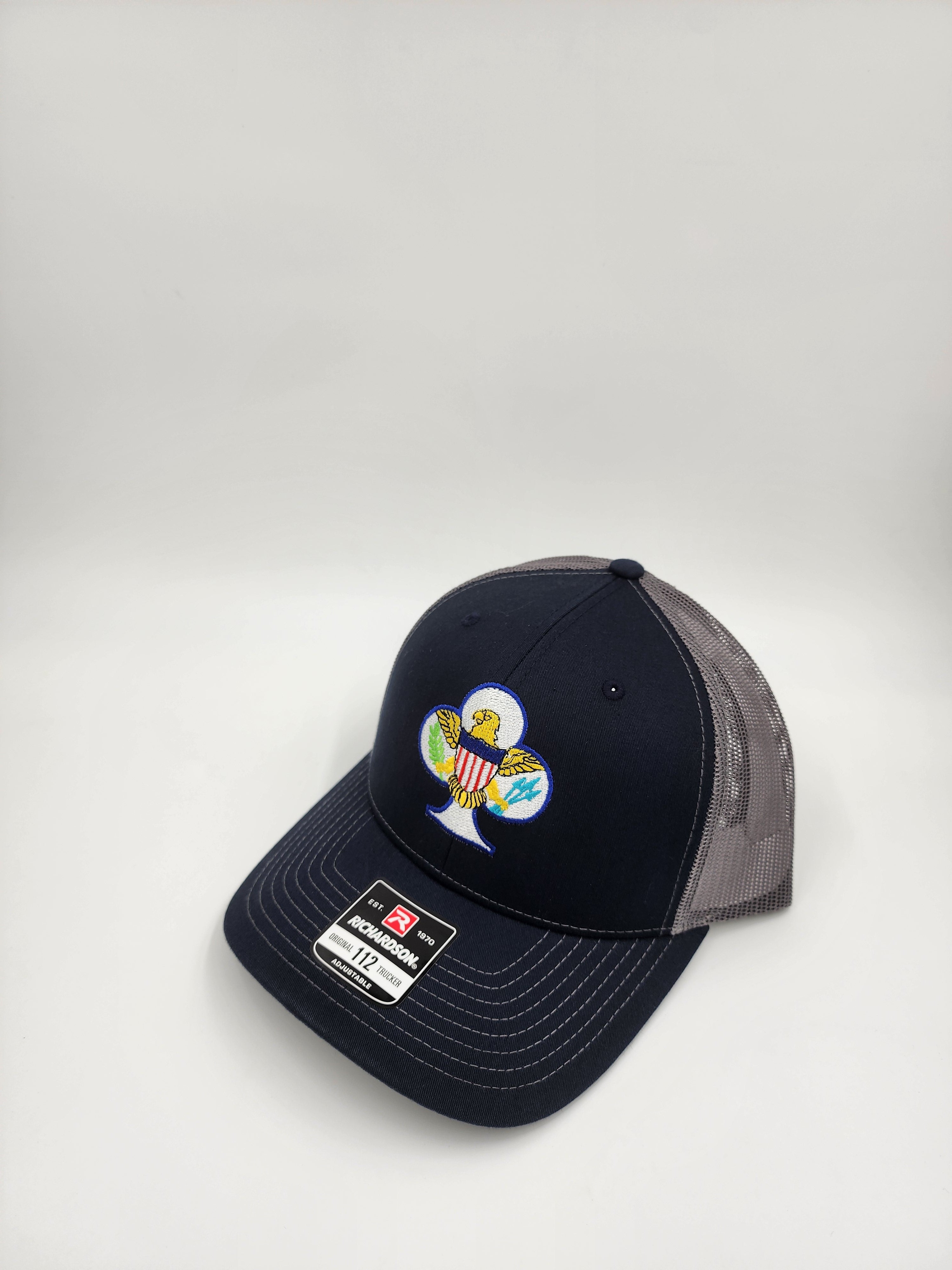 Navy Blue/Grey Ace of Clubs ♣ U.S. Virgin Islands Trucker Hat – Richardson 112