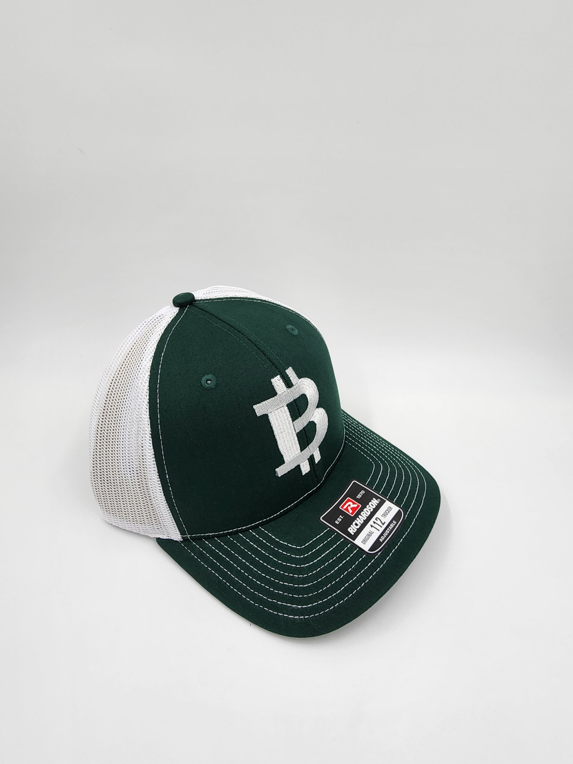 Green/White Classic Bitcoin “₿” Trucker Hat – Richardson 112