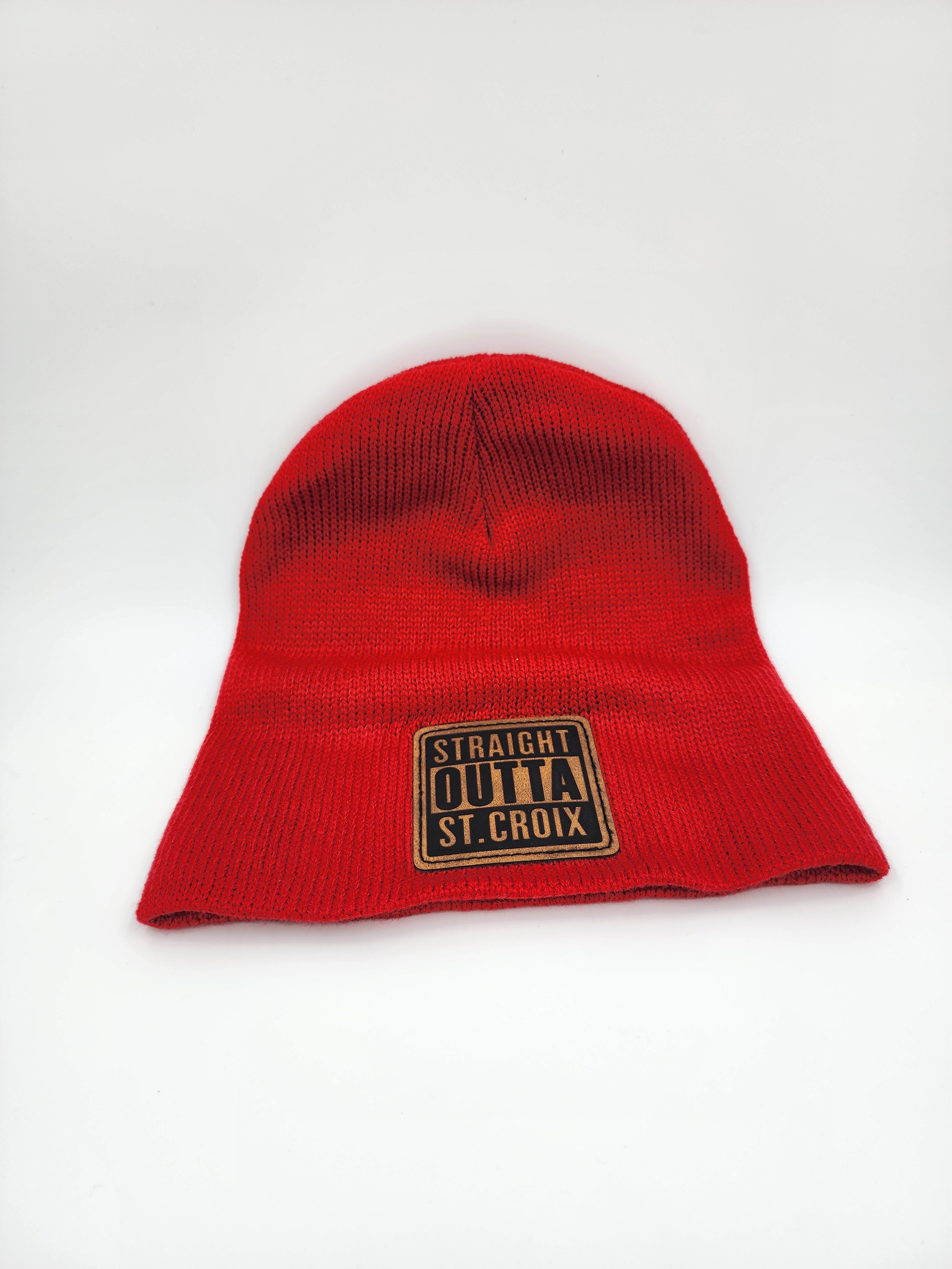 Straight Outta St. Croix Red Knit Beanie – Island Pride Winter Hat