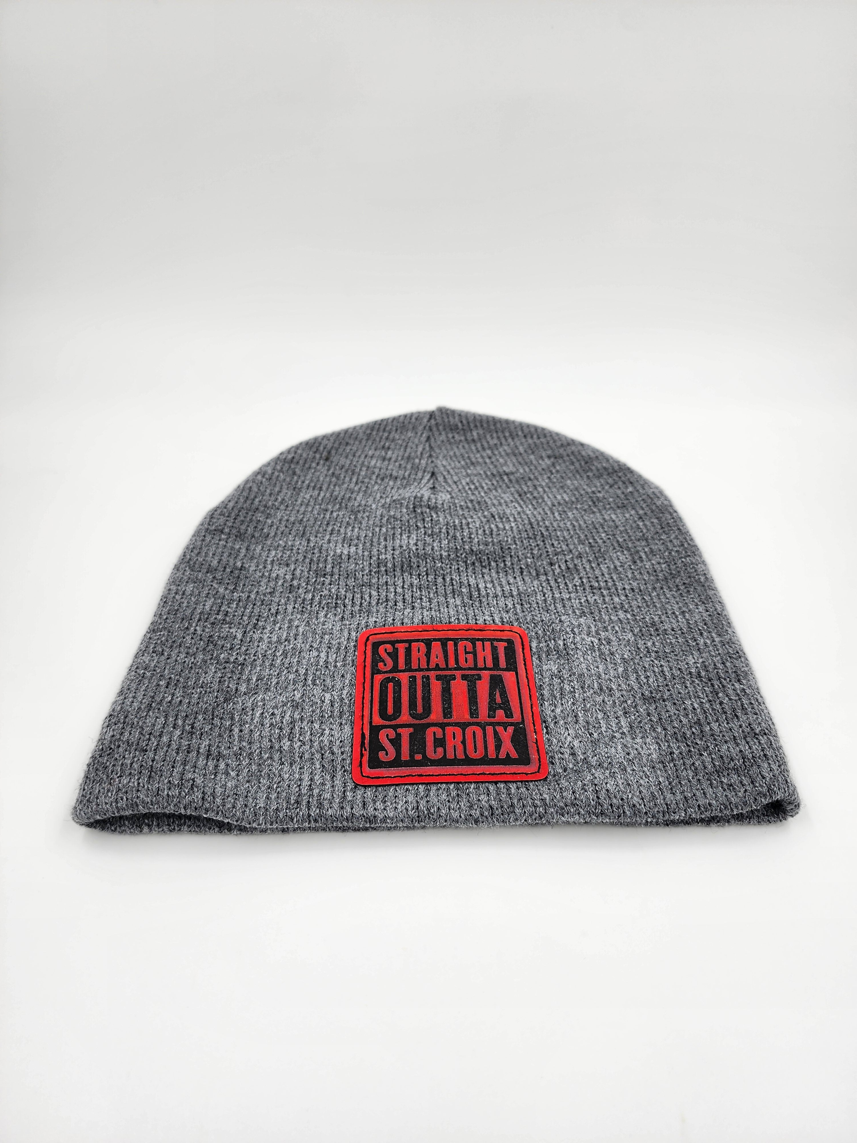 Straight Outta St. Croix Grey Knit Beanie – Island Pride Winter Hat