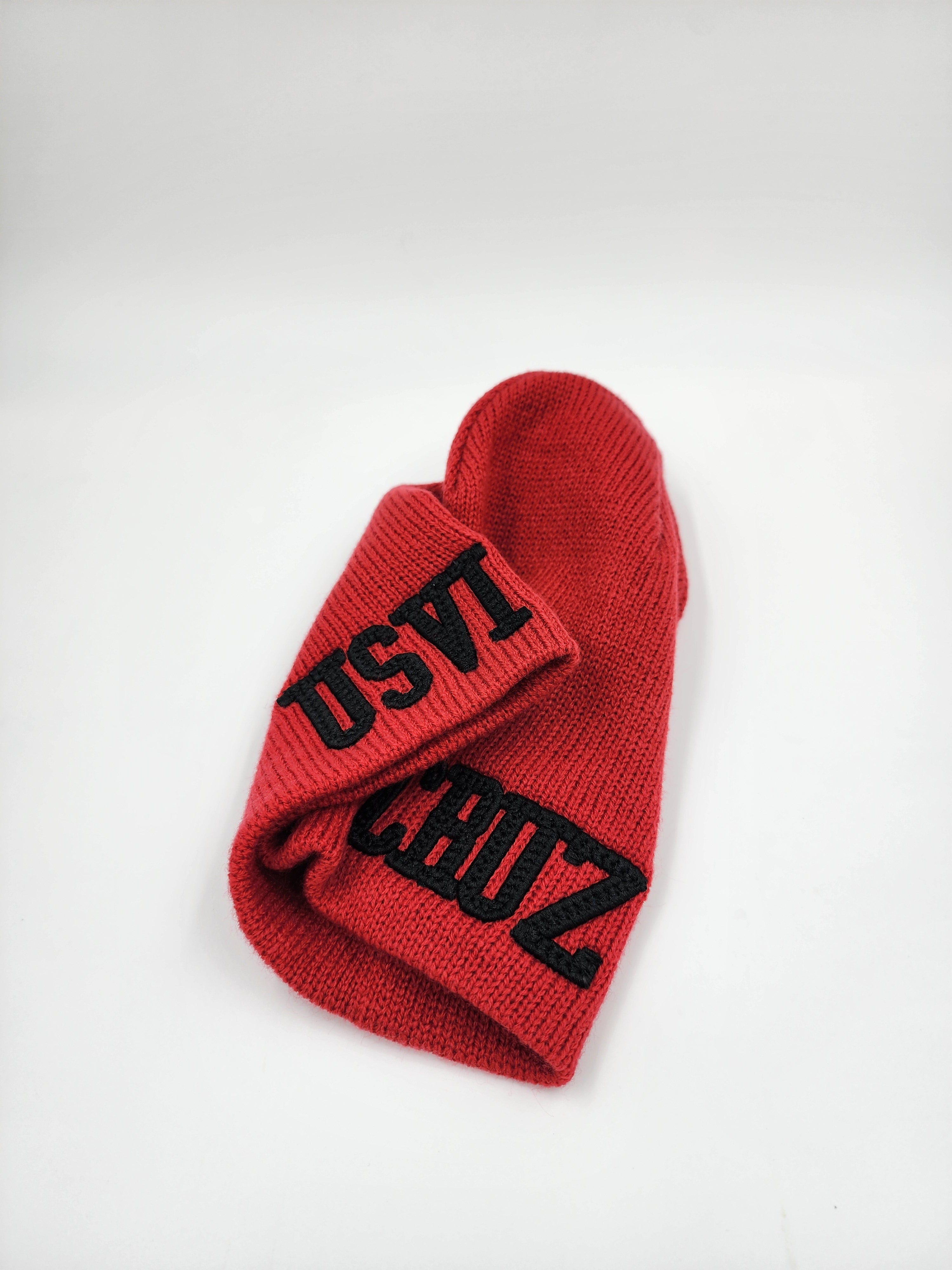 USVI x CRUZ Red Beanie – Virgin Islands Streetwear Knit Cap