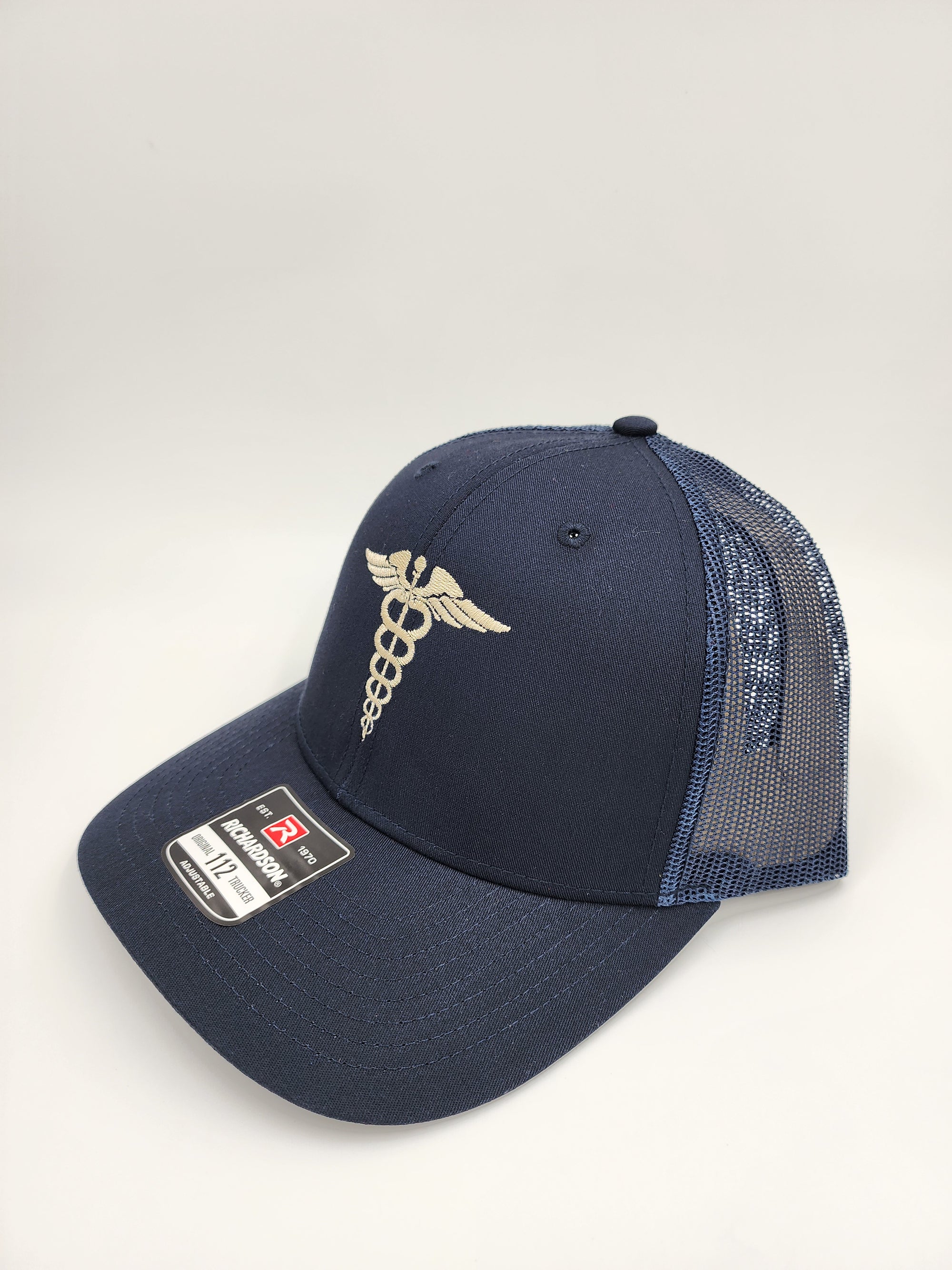 Classic Medical Caduceus Trucker Hat – Navy Blue Richardson 112