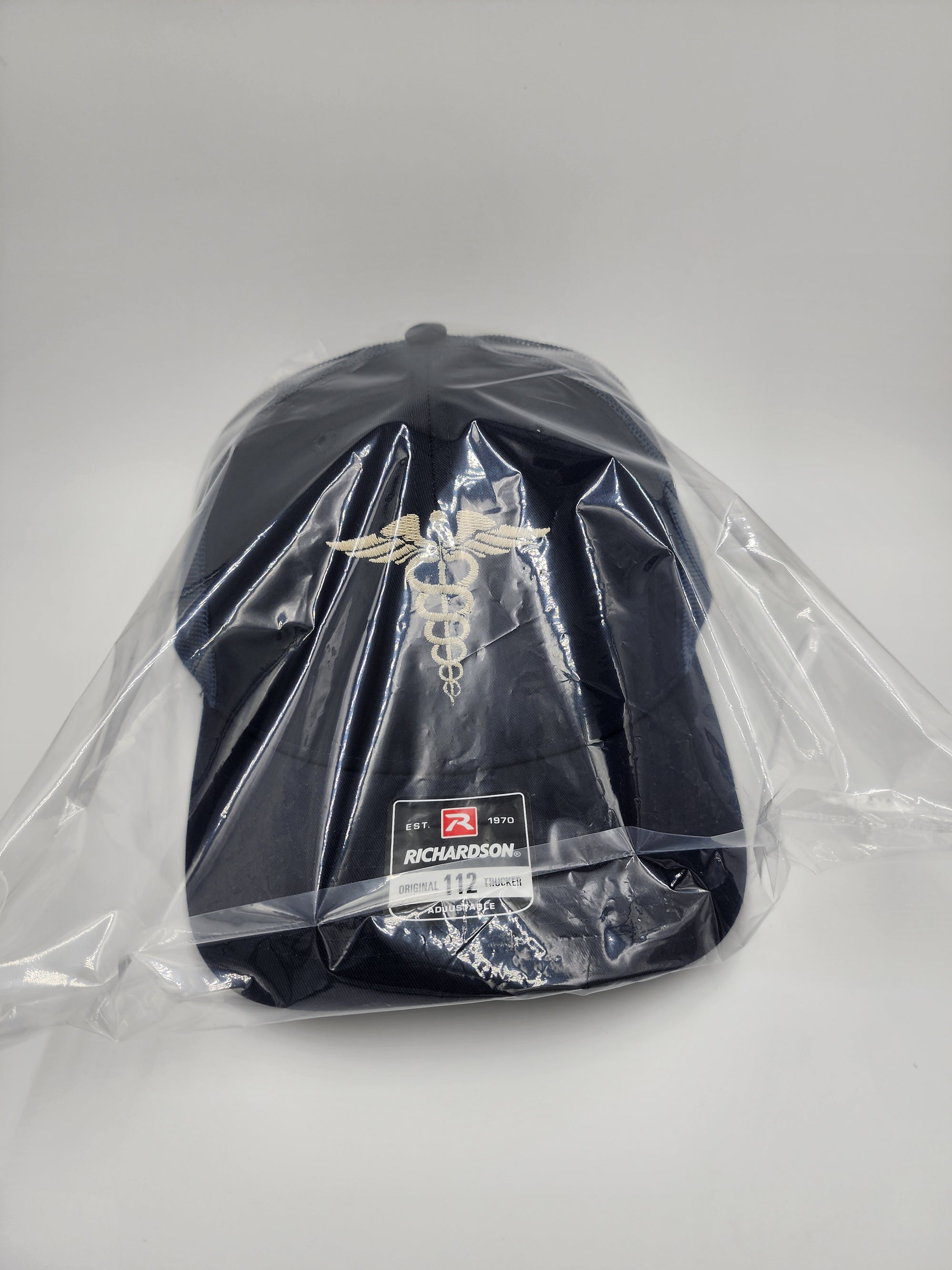 Classic Medical Caduceus Trucker Hat – Navy Blue Richardson 112
