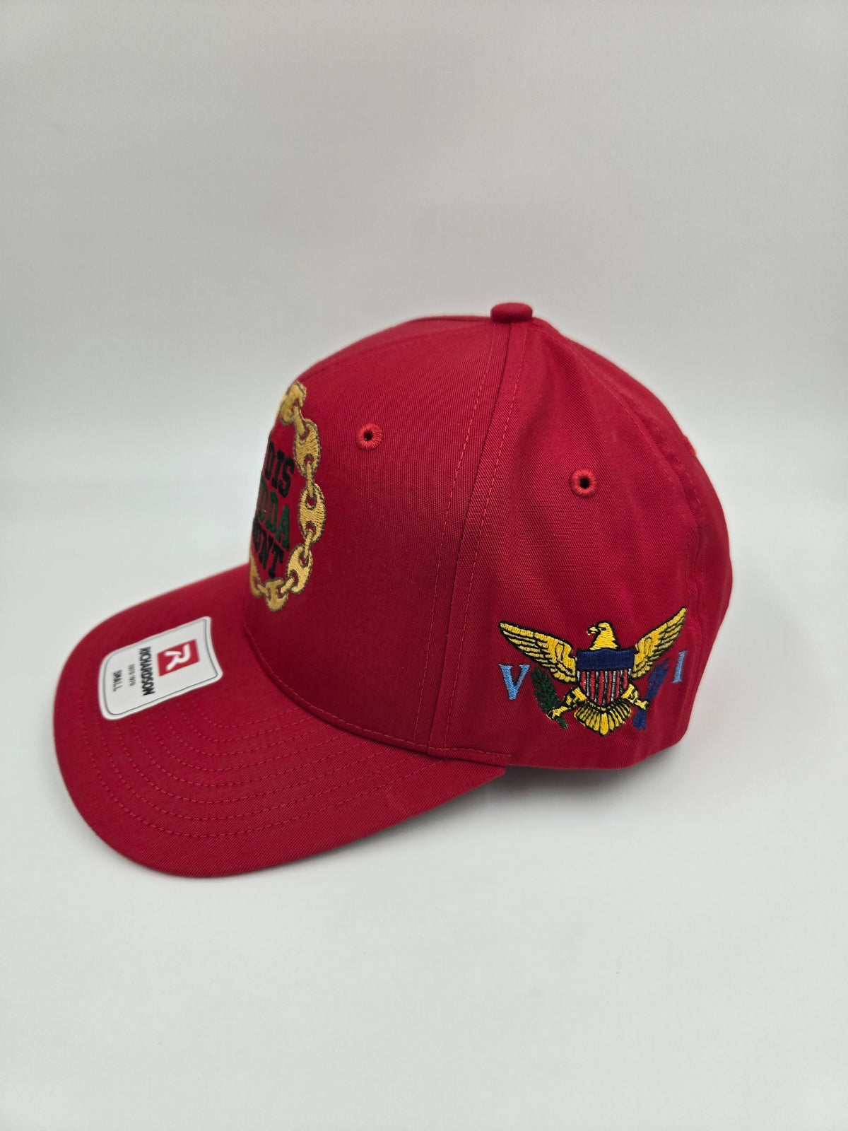 In Dis Mudda Skunt VI Gucci Chain Snapback – Red Embroidered Virgin Islands Richardson Hat