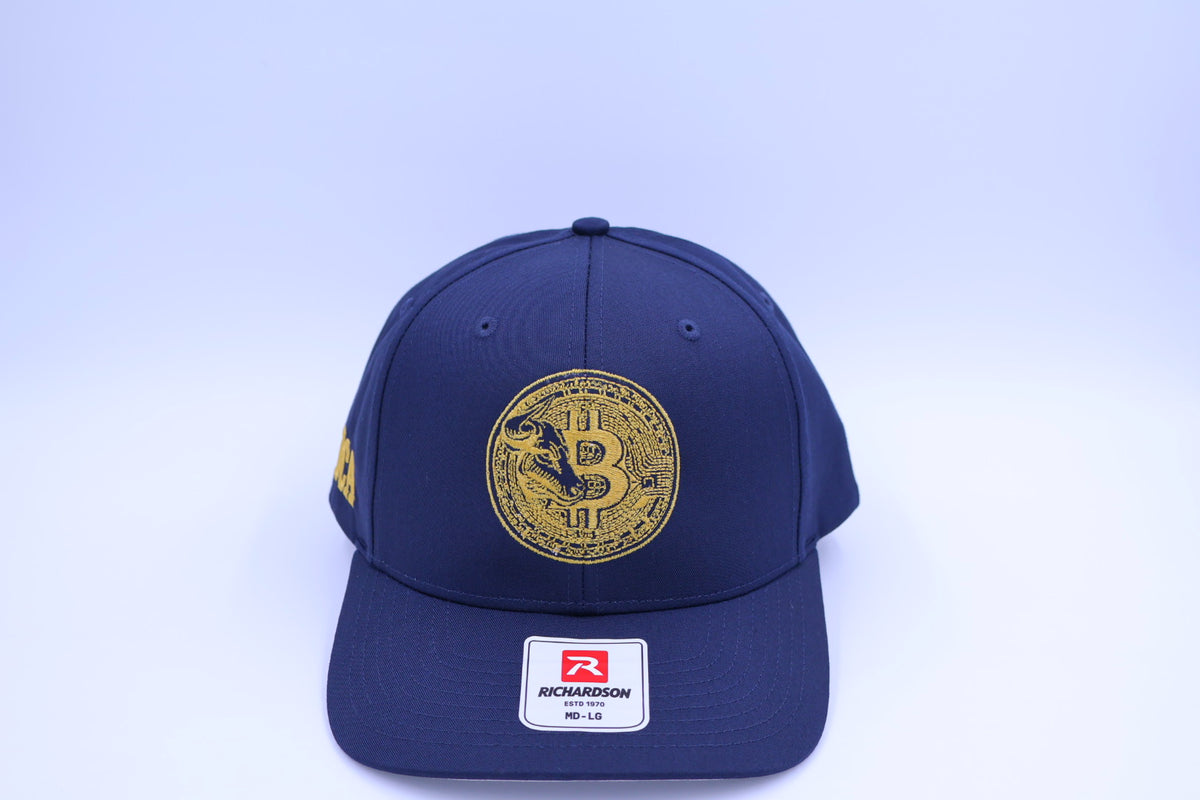 Bitcoin Bull DCA Edition | Navy & Gold Embroidered Richardson Snapback