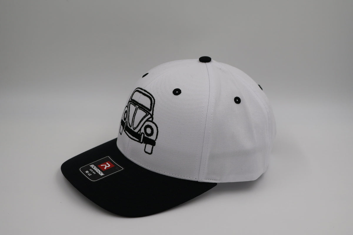 BUGGIN' Classic Beetle Edition | Black & White Embroidered Richardson Snapback